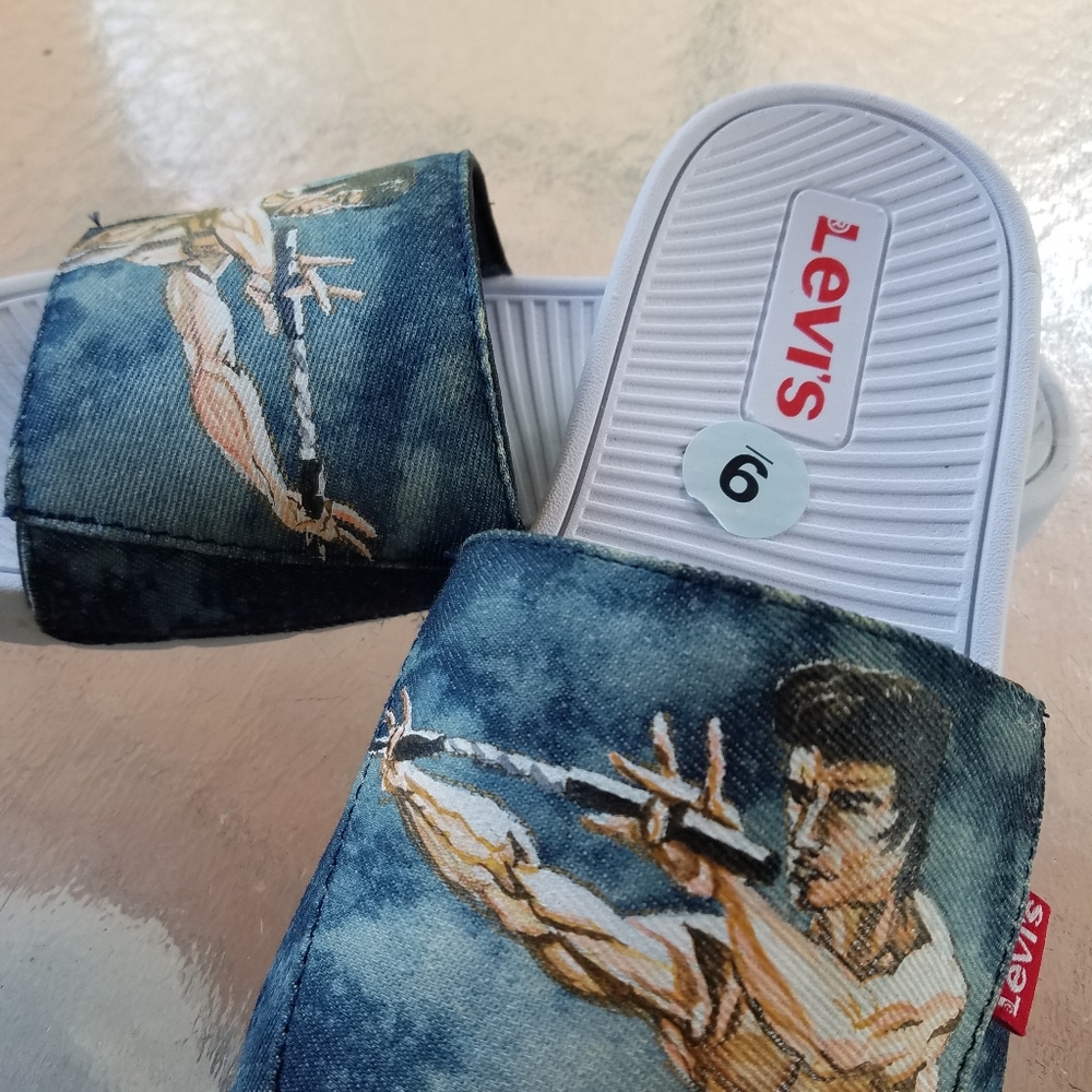Mens denim Slides